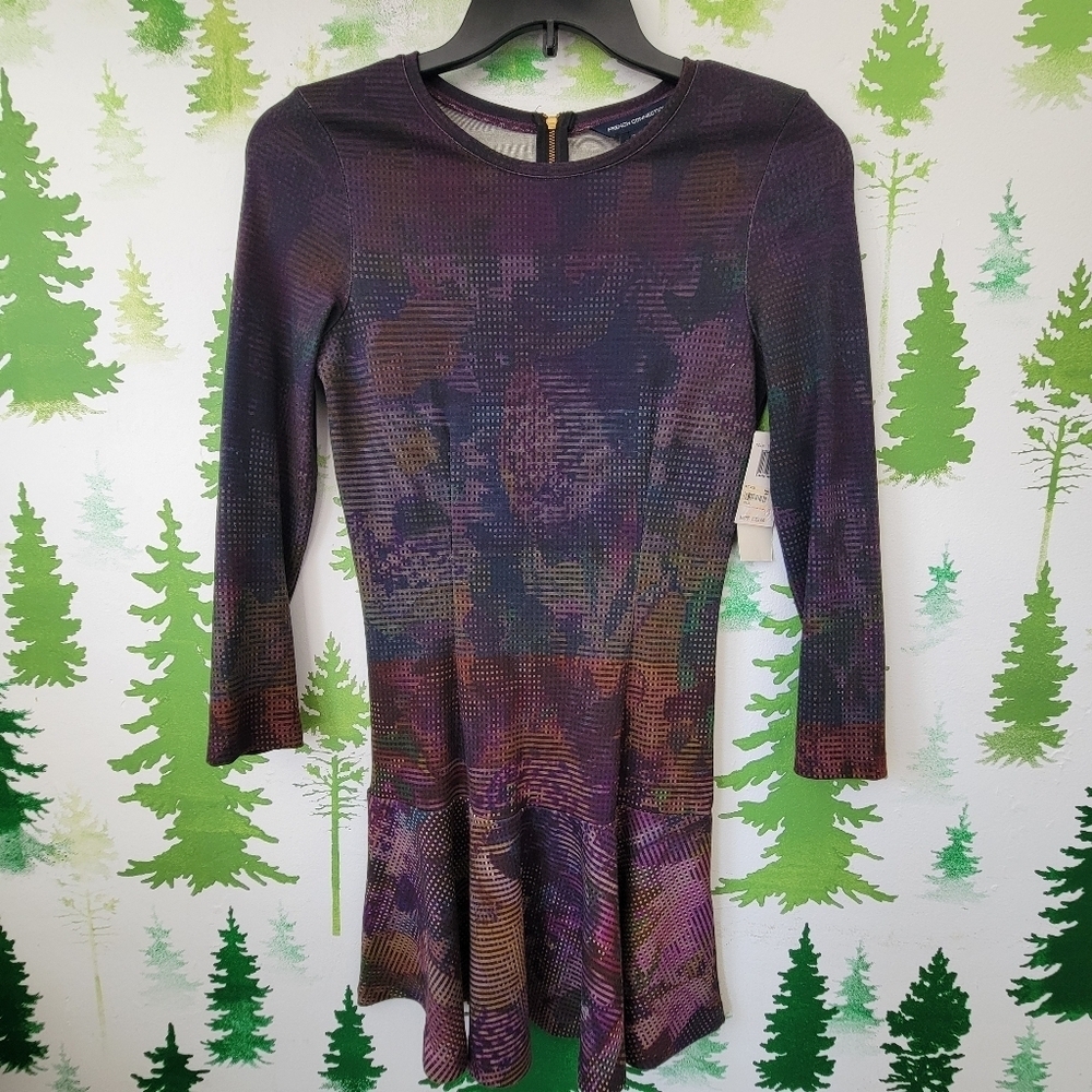 New French Connection Multicolored Long Sleeve Dress.